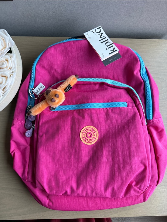 Kipling Handbags - Kipling Seoul Backpack Azalea Pink Color Block NWT Lightweight School Travel Bag